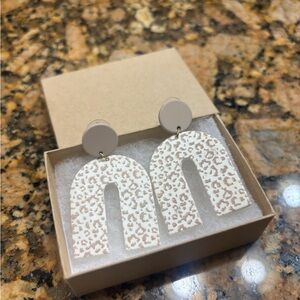 Leopard Print Arch Earrings